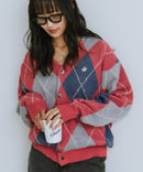 【BEVERLY HILLS POLO CLUB/ビバリーヒルズポロクラブ】ワンポイント刺繍 モヘアタッチ ニットカーディガン