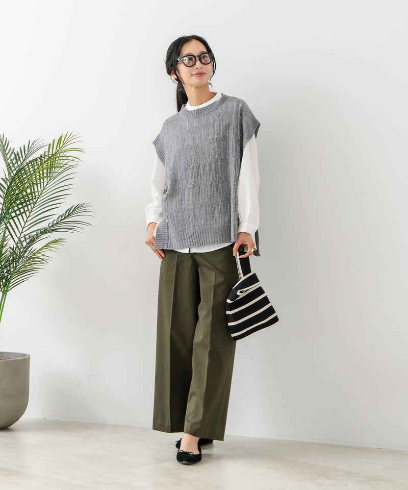 【C-FORTPOINT/フォートポイント】ニットベスト＋ブラウスアンサンブル1