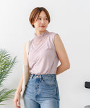 【C-FORTPOINT/フォートポイント】【1枚で華やか レースインナー】ハイネックレース切替タンクトップ インナー チラ見せ 重ね着 立ち襟 華やか 上品 きれいめ