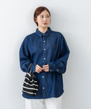 【BEVERLY HILLS POLO CLUB/ビバリーヒルズポロクラブ】【選べる2シルエット】オックスワイドシャツ（クロップド丈 or ビッグシルエット）ポニー刺繍