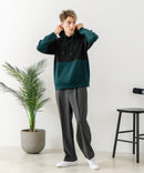 【BLUE STANDARD/ブルースタンダード】パフィースウェット バイカラー プルオーバーパーカー フーディー ストレッチ 春服