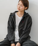 【U.S. POLO ASSN./ユーエスポロアッスン】ダンボール素材 ワンポイントロゴ刺繍 フルジップパーカー