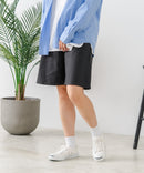 【C-FORT POINT/フォートポイント】【ウエストは総ゴム仕様で履きやすさ・動きやすさ抜群◎】シェフハーフパンツ ショートパンツ ワイド 太め 短パン ウエストゴム 楽ちん イージーパンツ 膝丈 アメカジ スケーター ストリート アウトドア