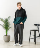 【BLUE STANDARD/ブルースタンダード】パフィースウェット バイカラー プルオーバーパーカー フーディー ストレッチ 春服