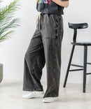 【C-FORT POINT/フォートポイント】ニットデニム ベイカーワイドパンツ デニム風 ストレッチ 柔らかい 楽パン ウエストゴム 大人カジュアル デイリー 公園 ワンマイルウェア