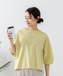 5分袖 刺繍バルーンスリーブTシャツ【C17/シーセブンティーン】