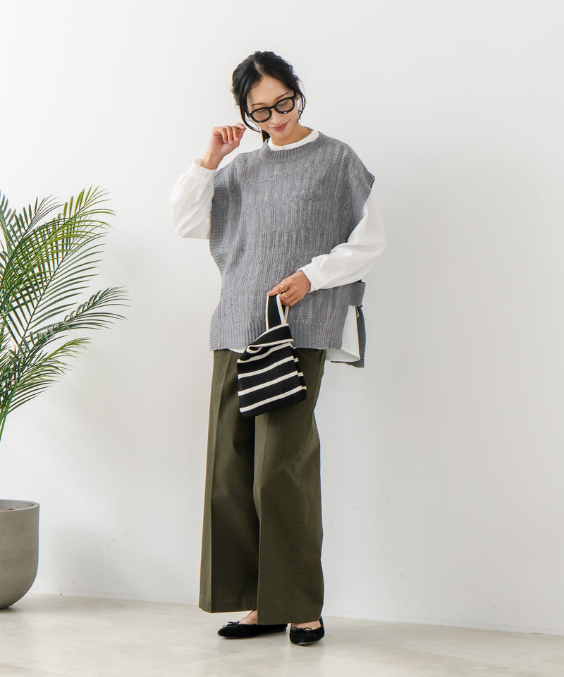 【C-FORTPOINT/フォートポイント】ニットベスト＋ブラウスアンサンブル1