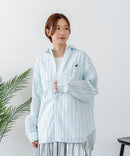 【BEVERLY HILLS POLO CLUB/ビバリーヒルズポロクラブ】【選べる2シルエット】オックスワイドシャツ（クロップド丈 or ビッグシルエット）ポニー刺繍