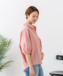 【C-FORTPOINT/フォートポイント】【上品 高見え刺繍】袖刺繍ブラウス 綿100％ 花模様 大人可愛い きれいめ 通勤 お出かけ
