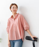 【C-FORTPOINT/フォートポイント】【上品 高見え刺繍】袖刺繍ブラウス 綿100％ 花模様 大人可愛い きれいめ 通勤 お出かけ