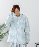 【BEVERLY HILLS POLO CLUB/ビバリーヒルズポロクラブ】【選べる2シルエット】オックスワイドシャツ（クロップド丈 or ビッグシルエット）ポニー刺繍