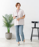 【C-FORT POINT/フォートポイント】カーディガン感覚で羽織れる リネンタッチ 半袖 シングルテーラードジャケット きれいめ さらさら 涼感 冷房対策 オフィス 通勤