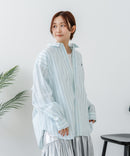 【BEVERLY HILLS POLO CLUB/ビバリーヒルズポロクラブ】【選べる2シルエット】オックスワイドシャツ（クロップド丈 or ビッグシルエット）ポニー刺繍