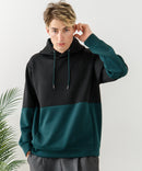 【BLUE STANDARD/ブルースタンダード】パフィースウェット バイカラー プルオーバーパーカー フーディー ストレッチ 春服