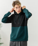 【BLUE STANDARD/ブルースタンダード】パフィースウェット バイカラー プルオーバーパーカー フーディー ストレッチ 春服