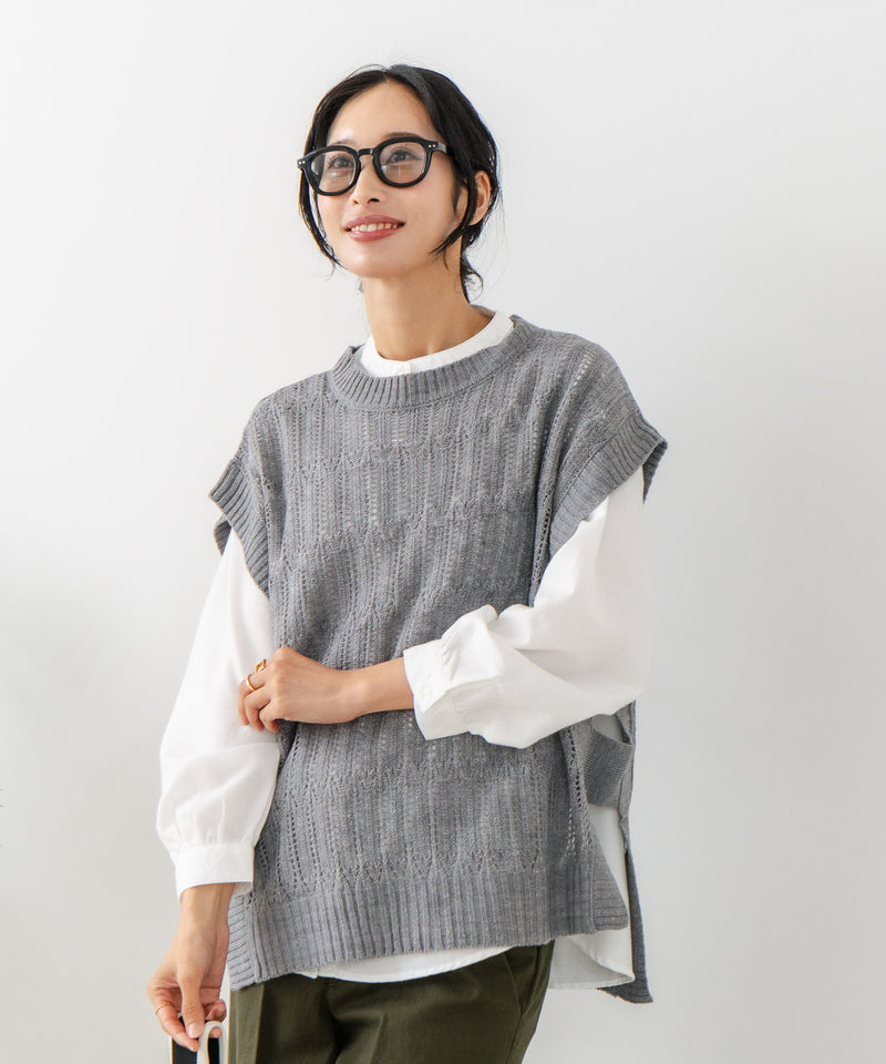 【C-FORTPOINT/フォートポイント】ニットベスト＋ブラウスアンサンブル1