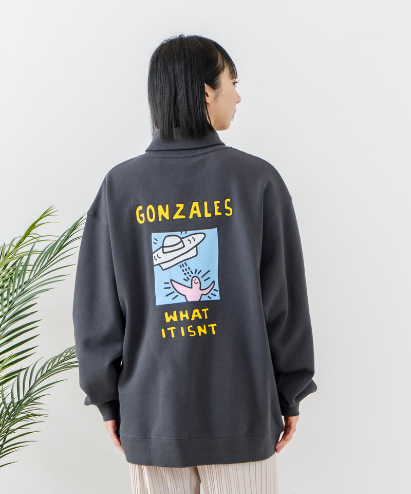 【（What it isNt）ART BY MARKGONZALES / (ワットイットイズント) アートバイ マークゴンザレス 】バックプリントハーフジップ