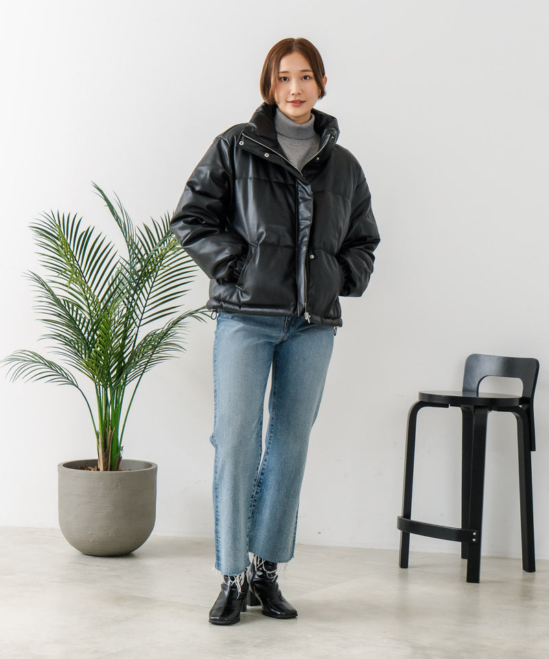【C-FORT POINT/フォートポイント】フェイクレザー 中綿ブルゾン