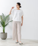 5分袖 刺繍 ねじりスリーブTシャツ【C17/シーセブンティーン】