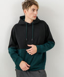 【BLUE STANDARD/ブルースタンダード】パフィースウェット バイカラー プルオーバーパーカー フーディー ストレッチ 春服