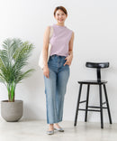 【C-FORTPOINT/フォートポイント】【ひんやり接触冷感 オンにもオフにも！】カット楊柳 ノースリーブTシャツ タンクトップ 着痩せ きれいめ カジュアル 涼しい