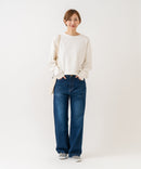 【HANES/ヘインズ】【独自製法で生み出したこだわりの白】SHIRO for HER クロップドワイドロンＴ クルーネック シンプル 無地 クリーン ブラインドステッチ ❘ジーンズメイト公式オンラインショップ