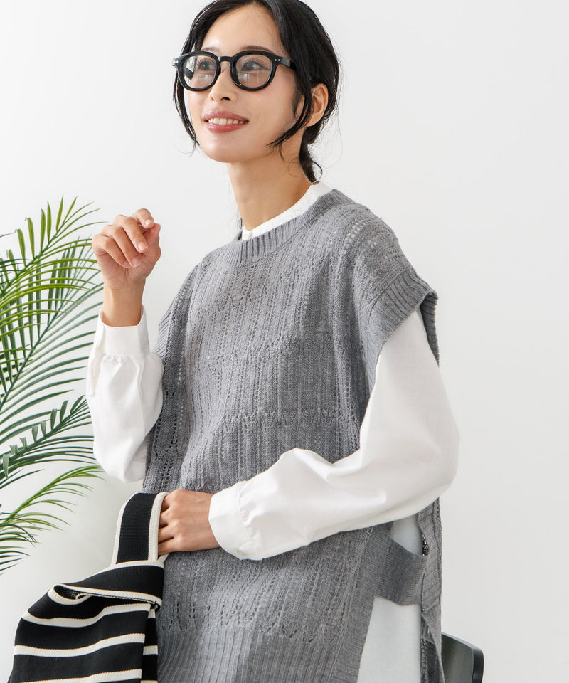 【C-FORTPOINT/フォートポイント】ニットベスト＋ブラウスアンサンブル1