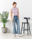 【C-FORTPOINT/フォートポイント】【ひんやり接触冷感 オンにもオフにも！】カット楊柳 ノースリーブTシャツ タンクトップ 着痩せ きれいめ カジュアル 涼しい
