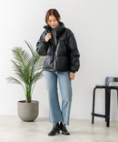 【C-FORT POINT/フォートポイント】フェイクレザー 中綿ブルゾン