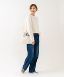 【HANES/ヘインズ】【独自製法で生み出したこだわりの白】SHIRO for HER クロップドワイドロンＴ クルーネック シンプル 無地 クリーン ブラインドステッチ ❘ジーンズメイト公式オンラインショップ