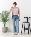 【C-FORTPOINT/フォートポイント】【ひんやり接触冷感 オンにもオフにも！】カット楊柳 ノースリーブTシャツ タンクトップ 着痩せ きれいめ カジュアル 涼しい