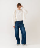 【HANES/ヘインズ】【独自製法で生み出したこだわりの白】SHIRO for HER クロップドワイドロンＴ クルーネック シンプル 無地 クリーン ブラインドステッチ ❘ジーンズメイト公式オンラインショップ