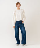 【HANES/ヘインズ】【独自製法で生み出したこだわりの白】SHIRO for HER クロップドワイドロンＴ クルーネック シンプル 無地 クリーン ブラインドステッチ ❘ジーンズメイト公式オンラインショップ
