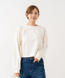 【HANES/ヘインズ】【独自製法で生み出したこだわりの白】SHIRO for HER クロップドワイドロンＴ クルーネック シンプル 無地 クリーン ブラインドステッチ ❘ジーンズメイト公式オンラインショップ