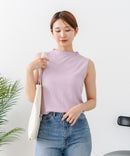 【C-FORTPOINT/フォートポイント】【ひんやり接触冷感 オンにもオフにも！】カット楊柳 ノースリーブTシャツ タンクトップ 着痩せ きれいめ カジュアル 涼しい