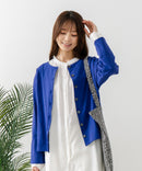 【FORT POINT/フォートポイント】バスク天竺 クルーネック カーディガン