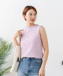 【C-FORTPOINT/フォートポイント】【ひんやり接触冷感 オンにもオフにも！】カット楊柳 ノースリーブTシャツ タンクトップ 着痩せ きれいめ カジュアル 涼しい