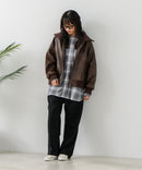 【BEVERLY HILLS POLO CLUB/ビバリーヒルズポロクラブ】フェイクレザー リブブルゾン