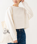 【HANES/ヘインズ】【独自製法で生み出したこだわりの白】SHIRO for HER クロップドワイドロンＴ クルーネック シンプル 無地 クリーン ブラインドステッチ ホワイト FREE ❘ジーンズメイト公式オンラインショップ