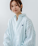 【BEVERLY HILLS POLO CLUB/ビバリーヒルズポロクラブ】【選べる2シルエット】オックスワイドシャツ（クロップド丈 or ビッグシルエット）ポニー刺繍