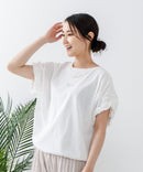 5分袖 刺繍 ねじりスリーブTシャツ【C17/シーセブンティーン】