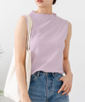 【C-FORTPOINT/フォートポイント】【ひんやり接触冷感 オンにもオフにも！】カット楊柳 ノースリーブTシャツ タンクトップ 着痩せ きれいめ カジュアル 涼しい