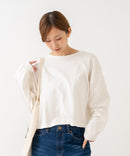 【HANES/ヘインズ】【独自製法で生み出したこだわりの白】SHIRO for HER クロップドワイドロンＴ クルーネック シンプル 無地 クリーン ブラインドステッチ ❘ジーンズメイト公式オンラインショップ