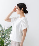 5分袖 刺繍 ねじりスリーブTシャツ【C17/シーセブンティーン】