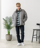 【Blue Standard/ブルースタンダード】ウールタッチ ヘリンボーン ファイバーダウンジャケット 軽量 大人カジュアル