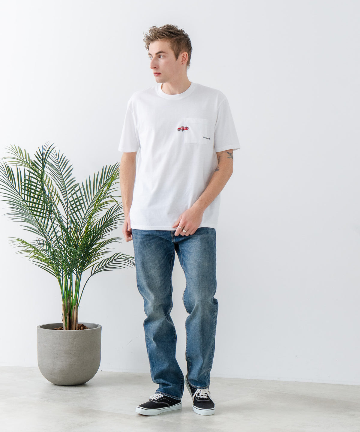 ZEROSTAIN 胸ポケット 刺繍Tシャツ 汗染みの目立ちにくいTシャツ