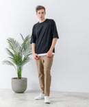 ZEROSTAIN フェイクレイヤード ビッグシルエット キーネック クルーネック Tシャツ 汗染みの目立ちにくいTシャツ 防汚 ＵＶカット ZERO STAIN