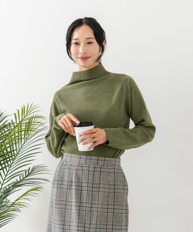 【C-FORT POINT/フォートポイント】リブボトルネック ニットプルオーバー