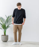 ZEROSTAIN フェイクレイヤード ビッグシルエット キーネック クルーネック Tシャツ 汗染みの目立ちにくいTシャツ 防汚 ＵＶカット ZERO STAIN