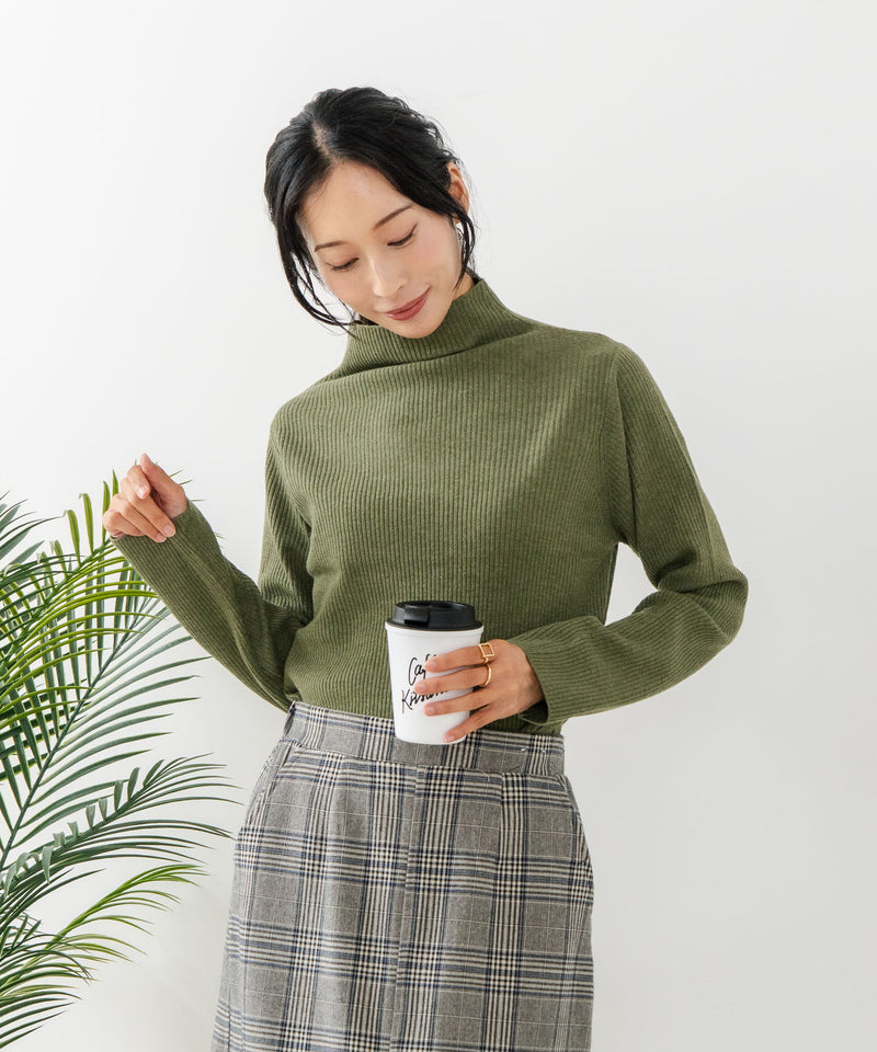 【C-FORT POINT/フォートポイント】リブボトルネック ニットプルオーバー